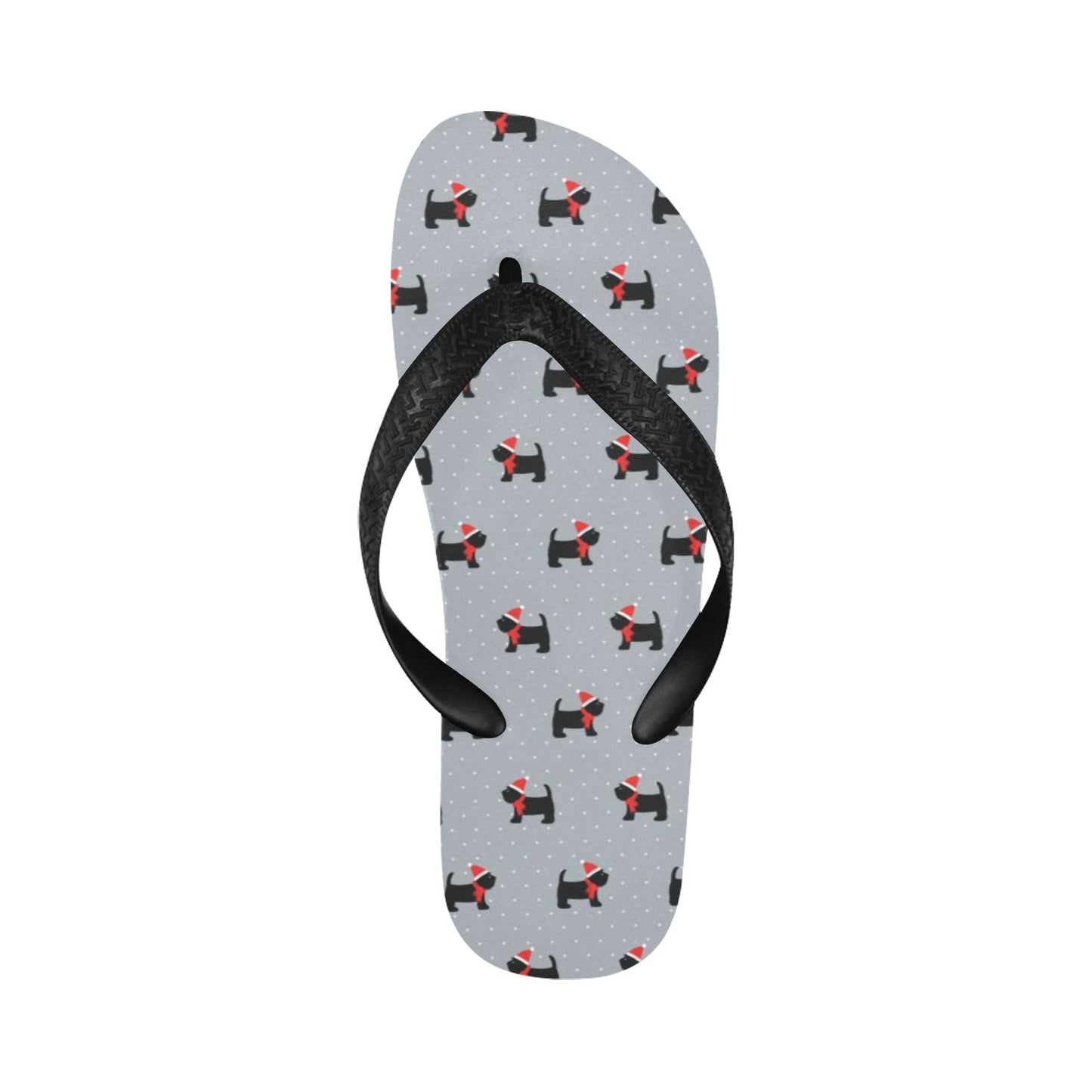 Scottish Christmas Themed Terriers Print Design LKS3018 Flip Flops