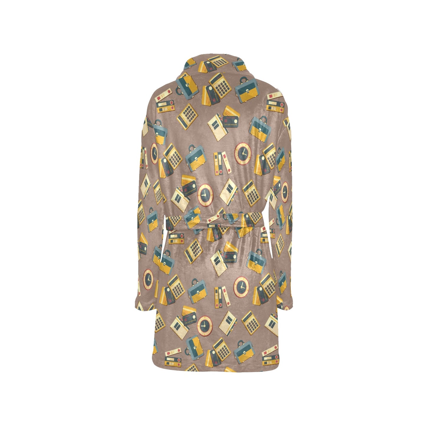 Accounting Financial Pattern Print Design 03 Women's Fleece Robe