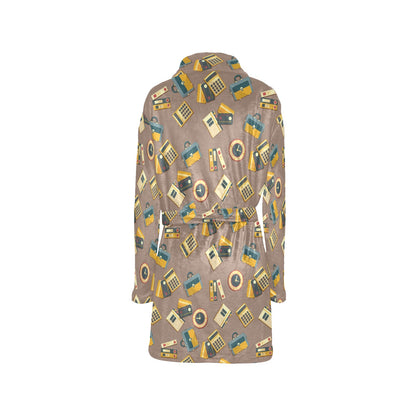 Accounting Financial Pattern Print Design 03 Women's Fleece Robe