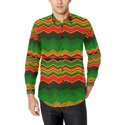 Serape Print Design LKS306 Men's Long Sleeve Dress Shirt