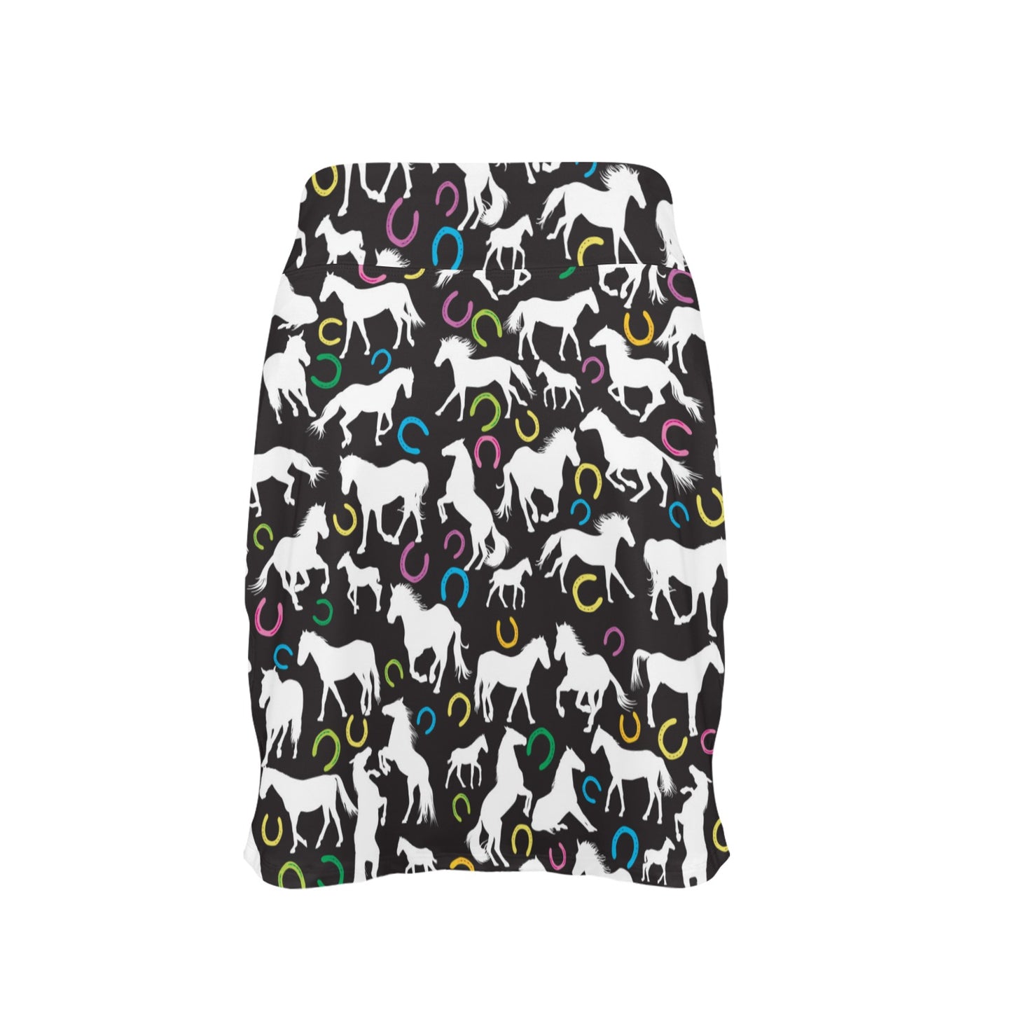 Horse Hoof Colorful Print Design LKS301 17" Golf & Pickleball Skort with Pockets