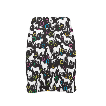 Horse Hoof Colorful Print Design LKS301 17" Golf & Pickleball Skort with Pockets