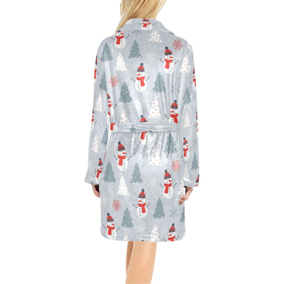 Snowman Print Design LKS302 Women's Fleece Robe