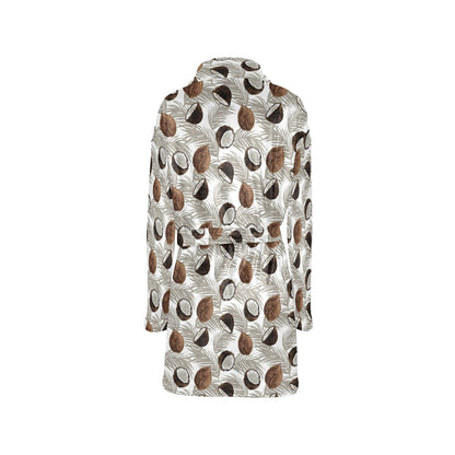 Coconut Pattern Print Design CN03 Women's Fleece Robe