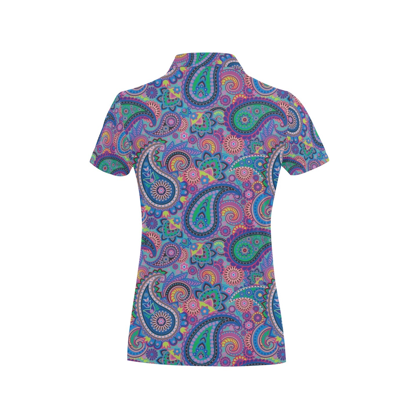 Paisley Colorful Pattern Print Design A02 Women's Polo Shirt