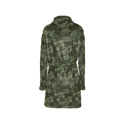 Army Camouflage Pattern Print Design 02 Women's Fleece Robe
