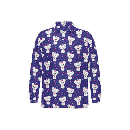 Maltese Pattern Print Design 02 Long Sleeve Polo Shirt For Men's