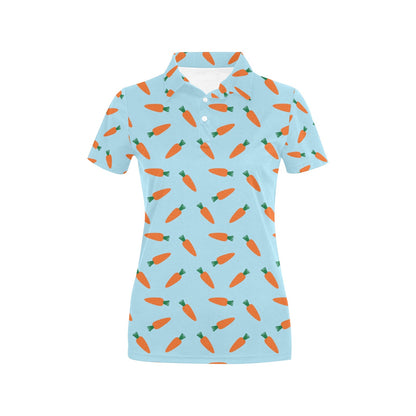 Carrot Pattern Print Design 03 Women's Polo Shirt