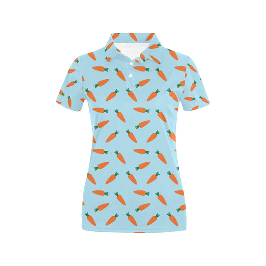 Carrot Pattern Print Design 03 Women's Polo Shirt