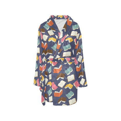 Book Pattern Print Design 01 Women's Fleece Robe