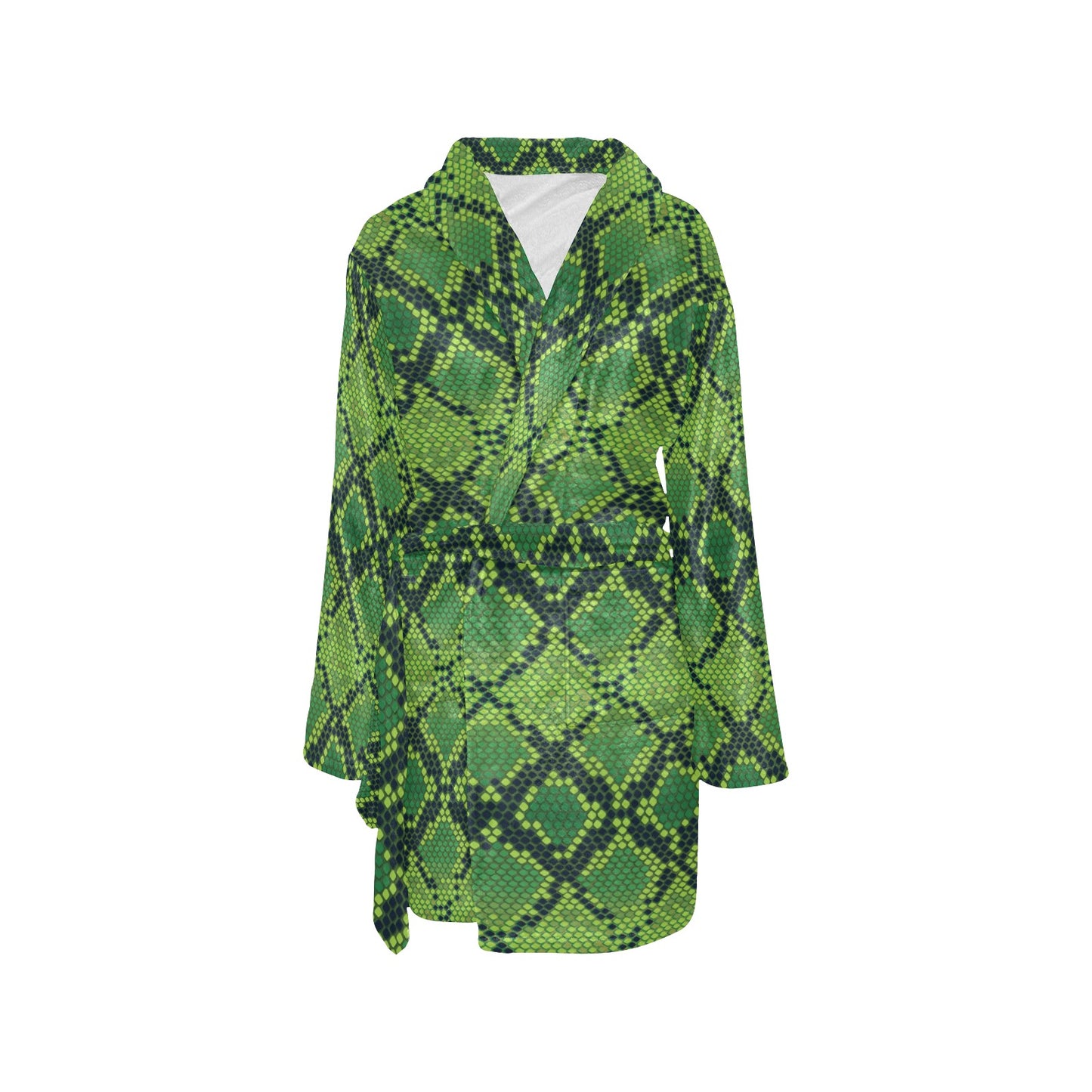 Python Green Pattern Print Design A01 Women's Fleece Robe