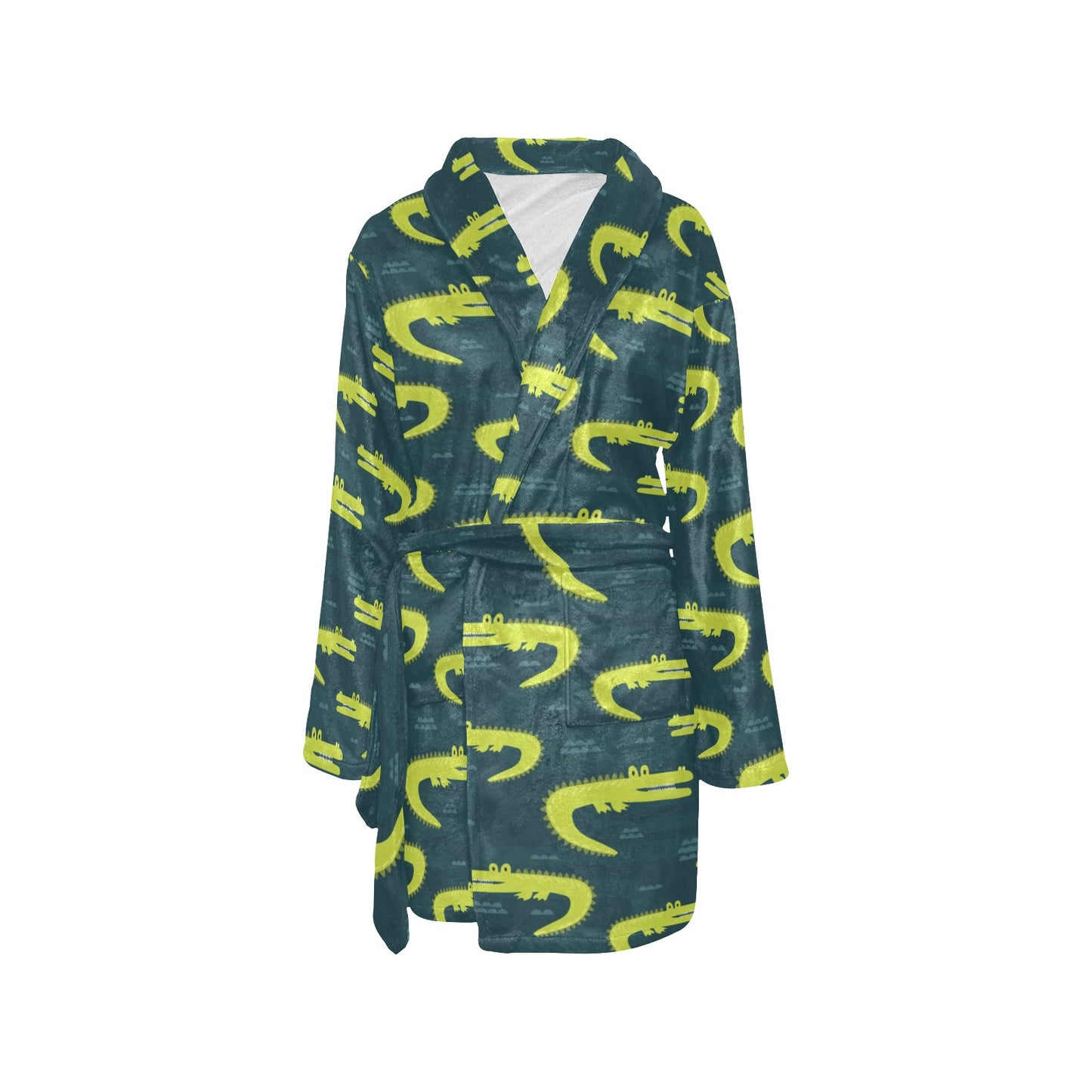 Alligator Pattern Print Design 03 Women's Fleece Robe
