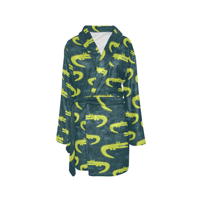 Alligator Pattern Print Design 03 Women's Fleece Robe