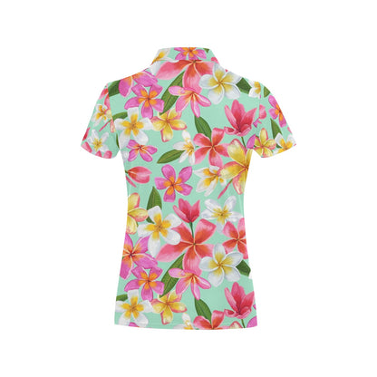 Plumeria Pattern Print Design PM014 Women's Polo Shirt