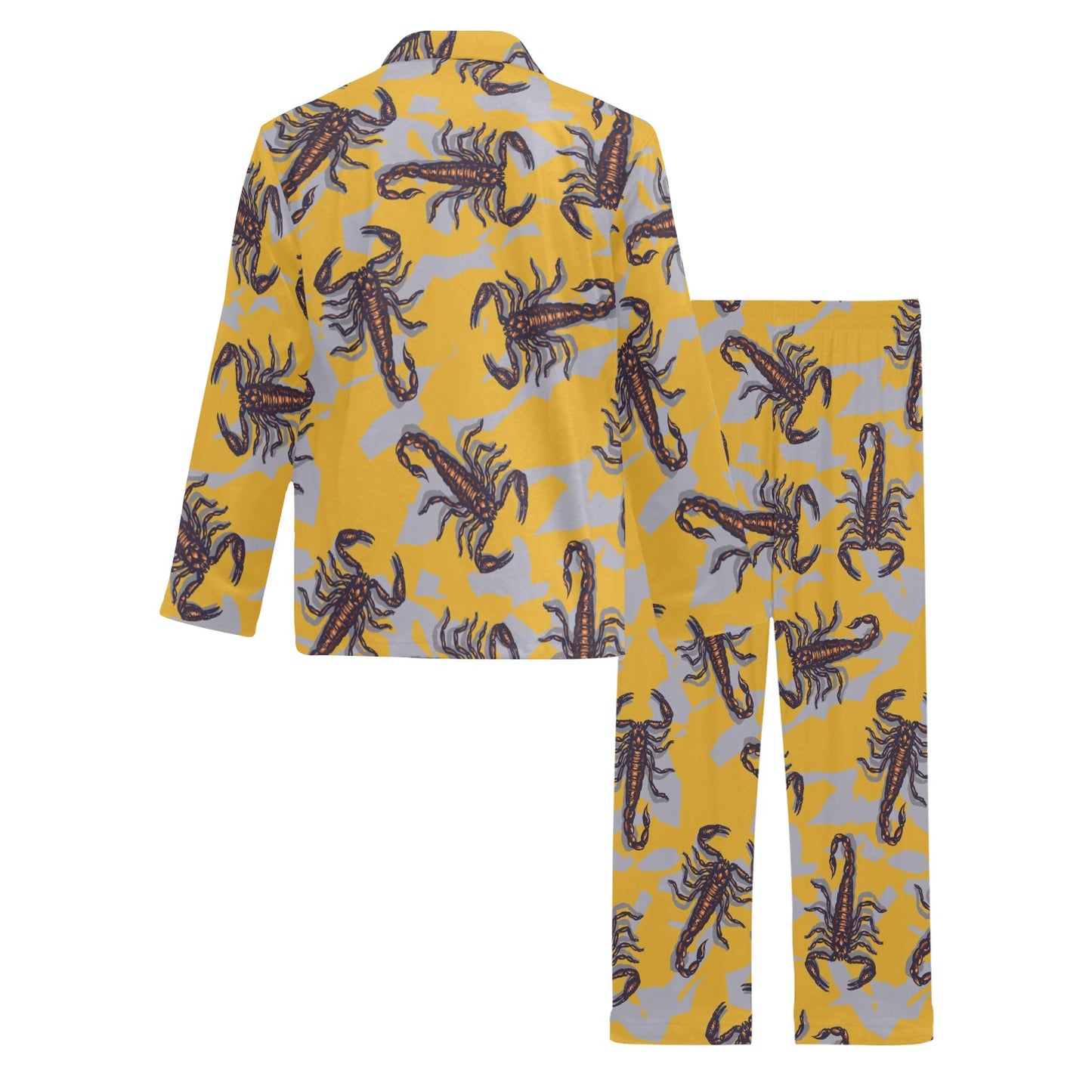 Scorpion Pattern Print Design 01 Men's Long Pajama Set
