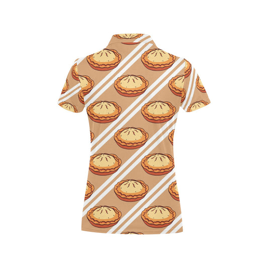 Pie Pattern Print Design A02 Women's Polo Shirt