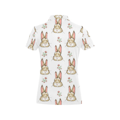 Rabbit Pattern Print Design RB09 Women's Polo Shirt