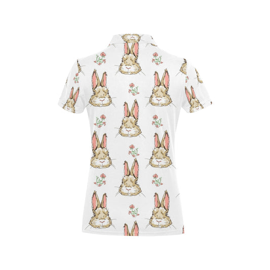 Rabbit Pattern Print Design RB09 Women's Polo Shirt