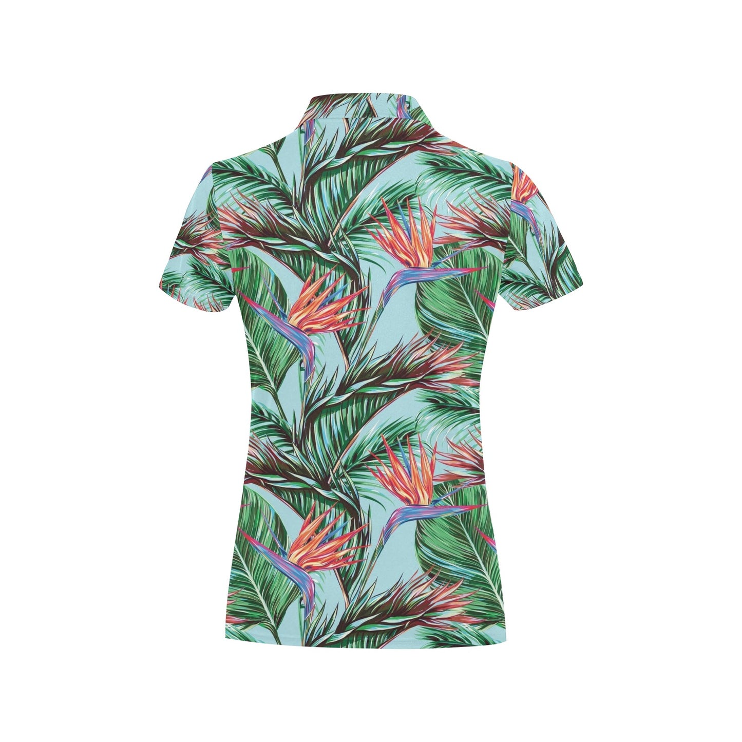Bird Of Paradise Pattern Print Design BOP01 Women's Polo Shirt