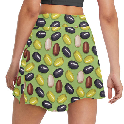 Olive Print Design LKS301 17" Golf & Pickleball Skort with Pockets
