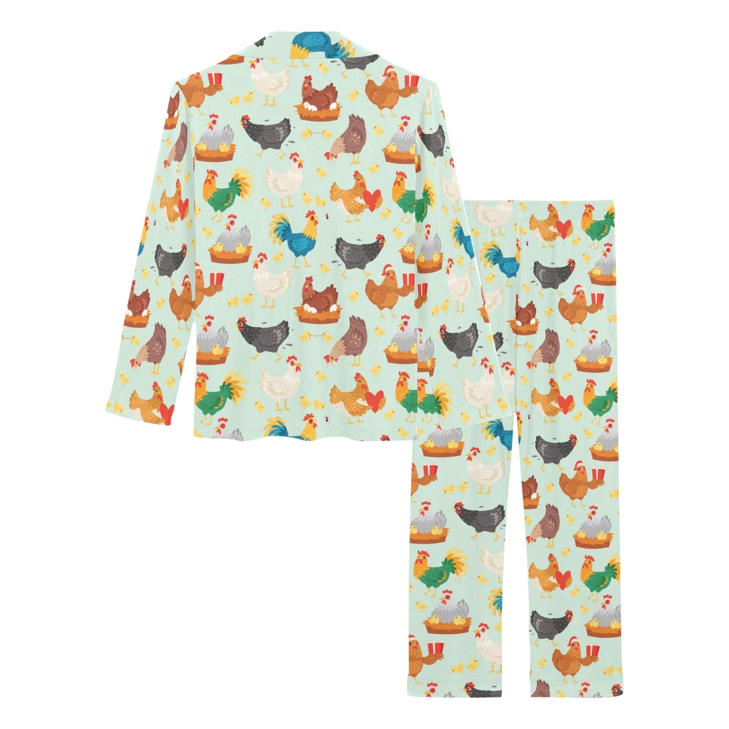 Chicken Pattern Print Design 07 Women's Long Pajama Set