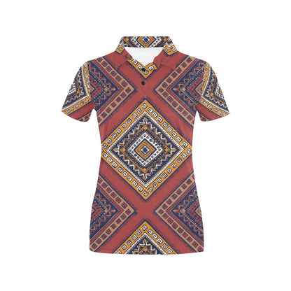 Native Pattern Print Design A06 Women's Polo Shirt