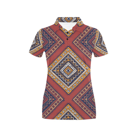 Native Pattern Print Design A06 Women's Polo Shirt