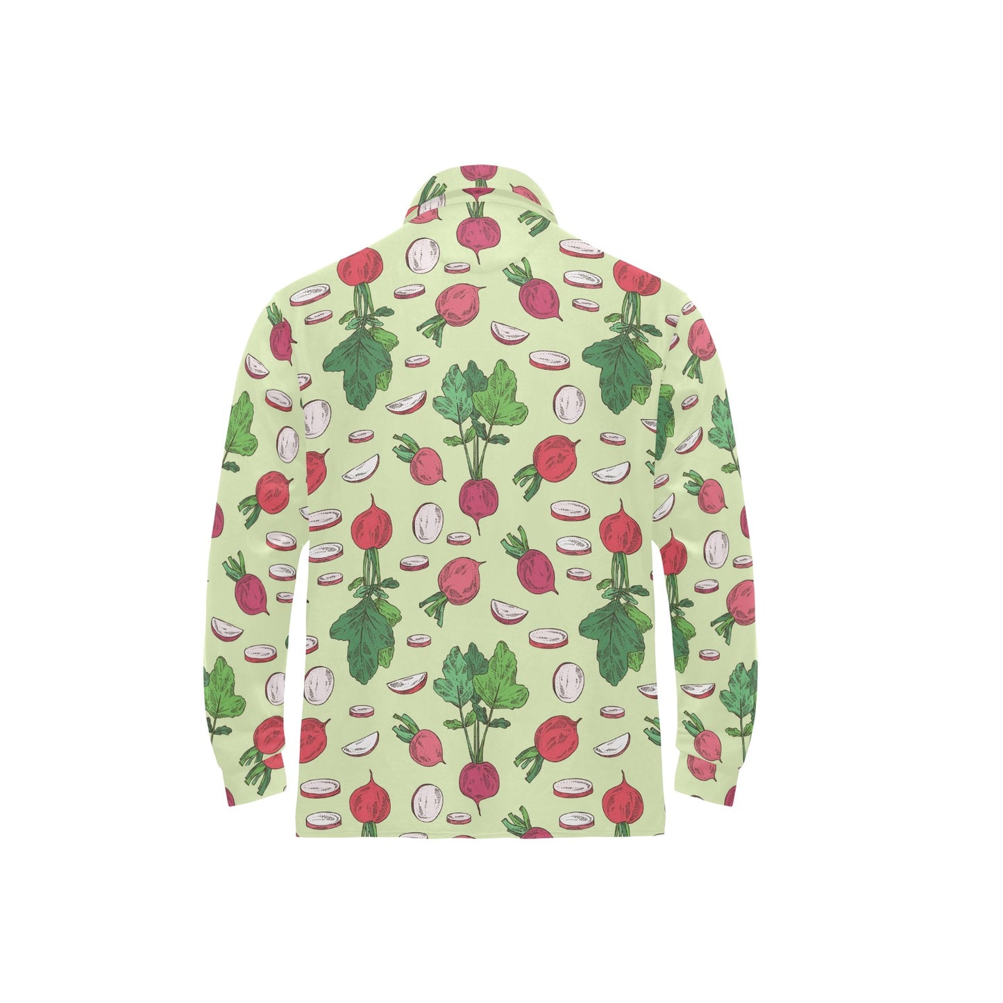 Radish Pattern Print Design A04 Long Sleeve Polo Shirt For Men's