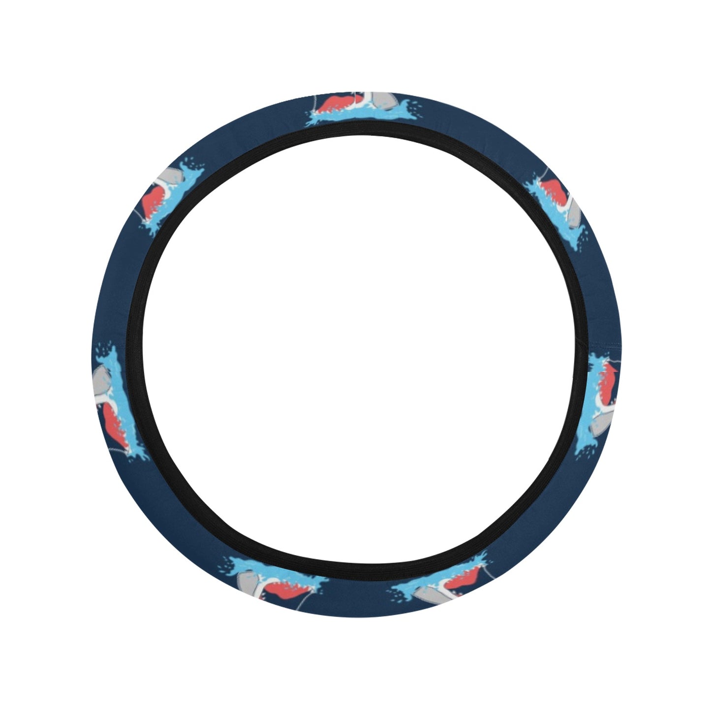 Shark Print Design LKS3010 Steering Wheel Cover with Elastic Edge