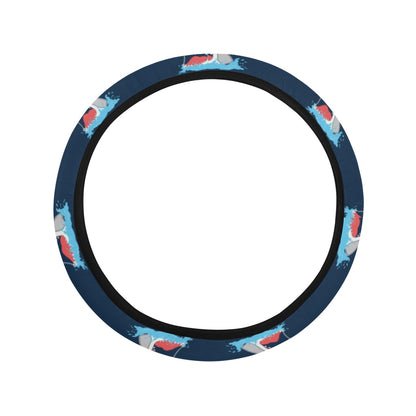 Shark Print Design LKS3010 Steering Wheel Cover with Elastic Edge