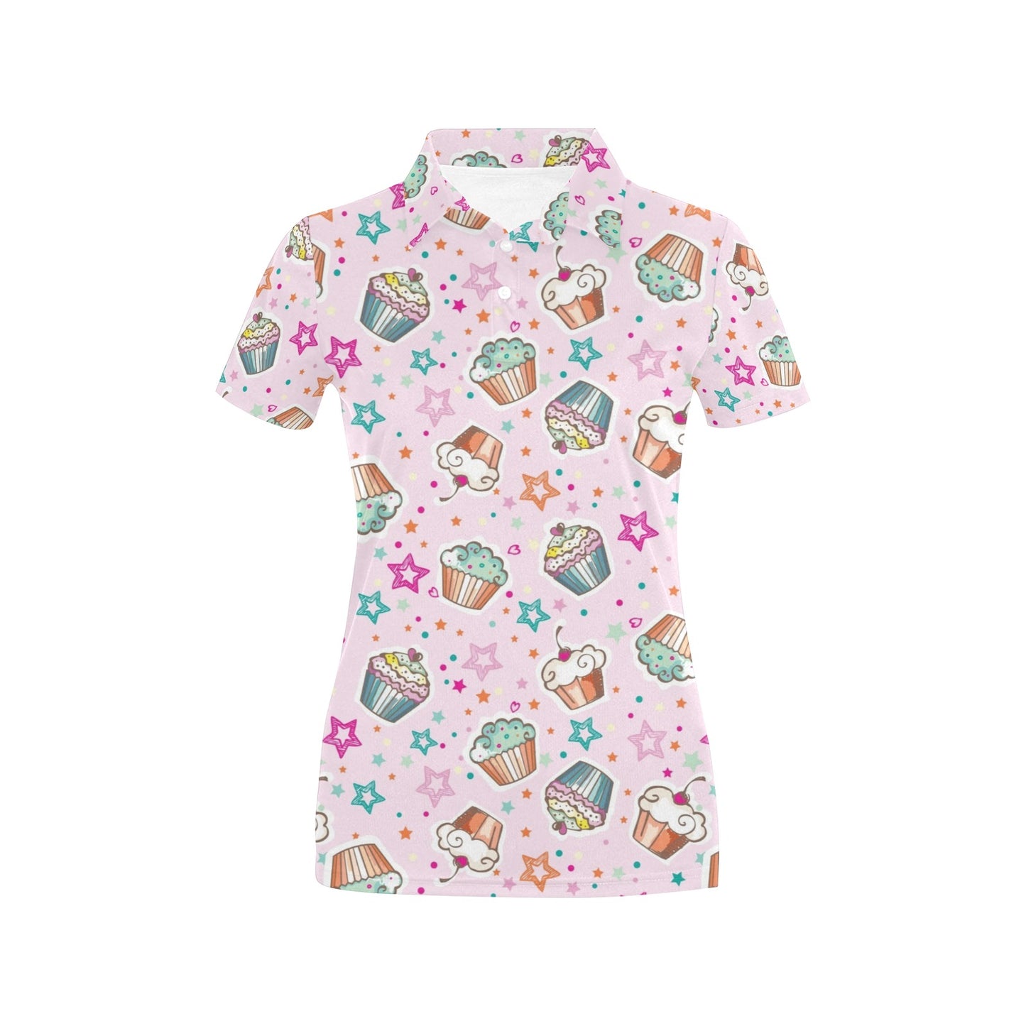 Cupcake Pattern Print Design CP03 Women's Polo Shirt