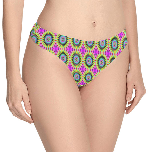 Optical illusion Flower Rainbow Style Women's Thongs