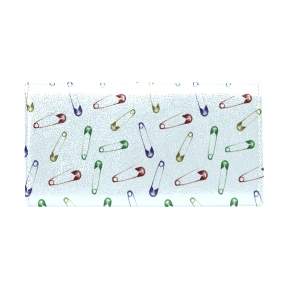 Safety Pin Print Design LKS303 Women's Trifold Wallet