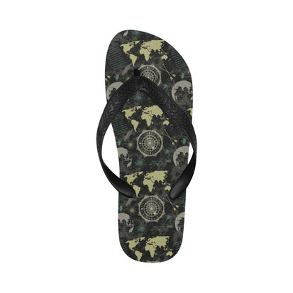 World Map Print Design LKS303 Flip Flops