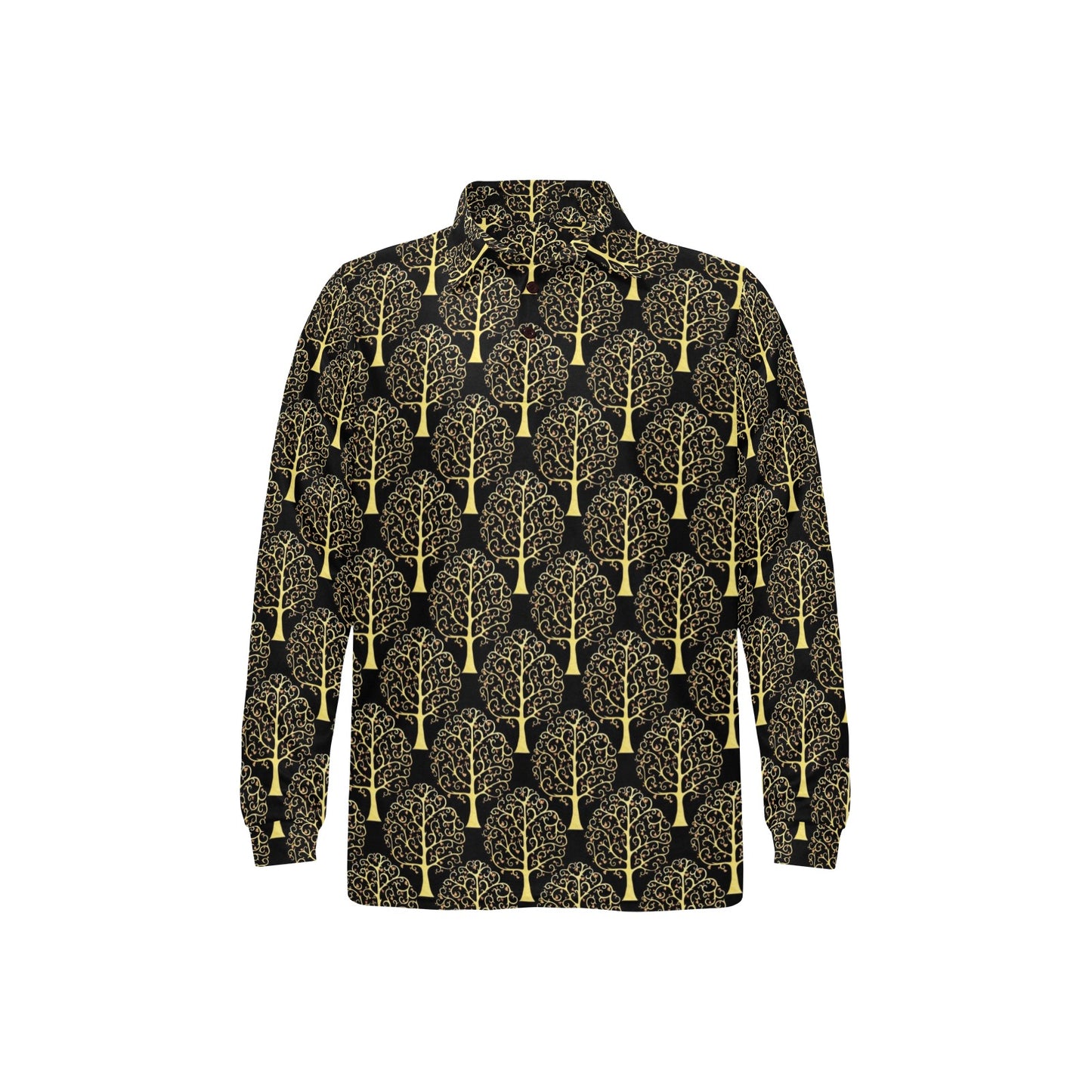 Tree Of Life Print Design LKS302 Long Sleeve Polo Shirt For Men's