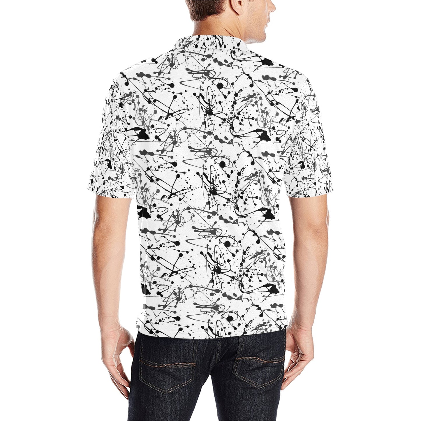 Splatter Print Design LKS305 Men Polo Shirt