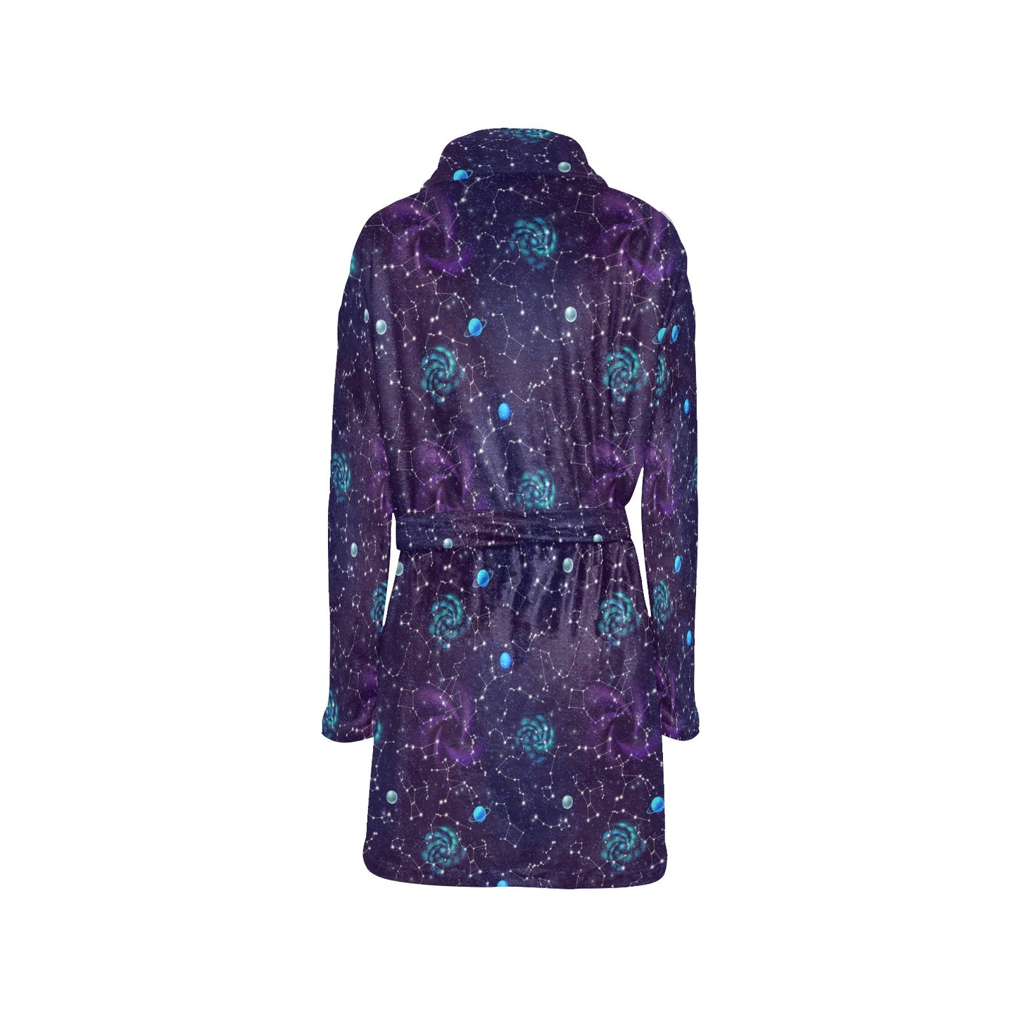 Zodiac Galaxy Design Print Women's Fleece Robe