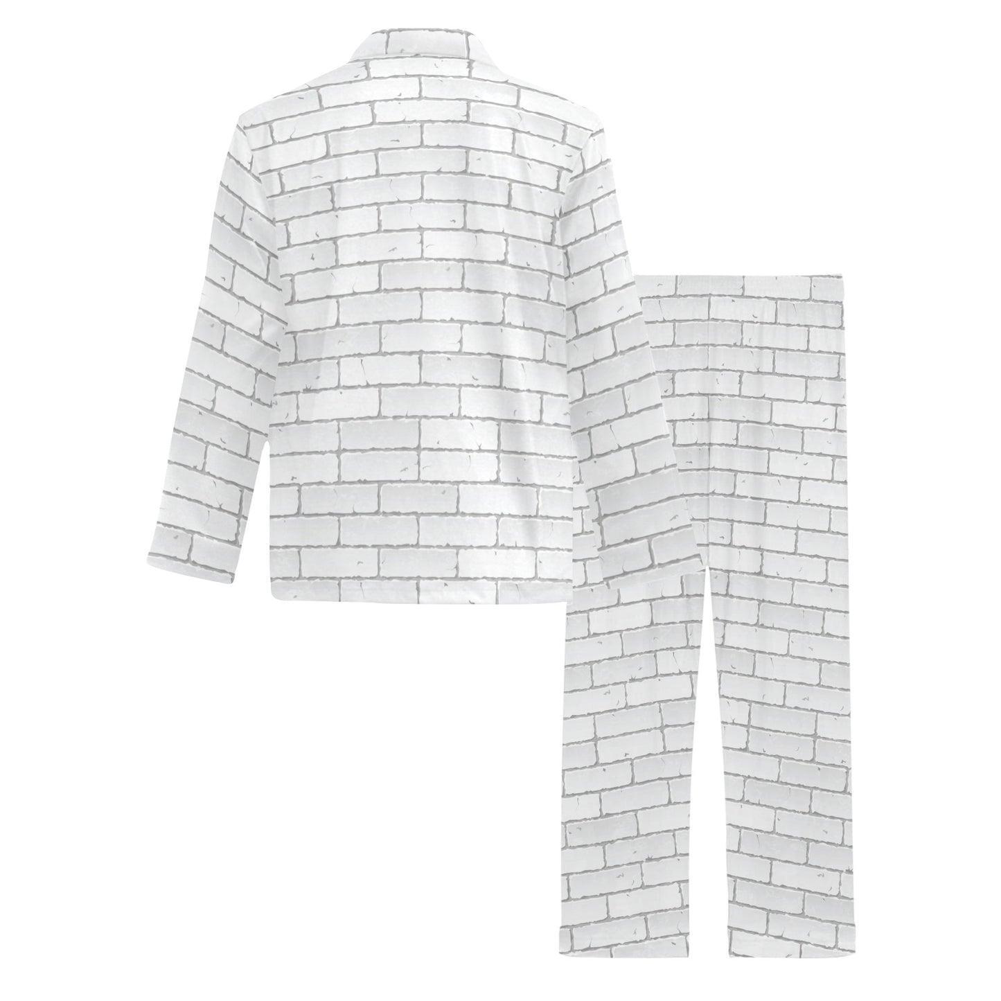 Brick White Pattern Print Design 03 Men's Long Pajama Set