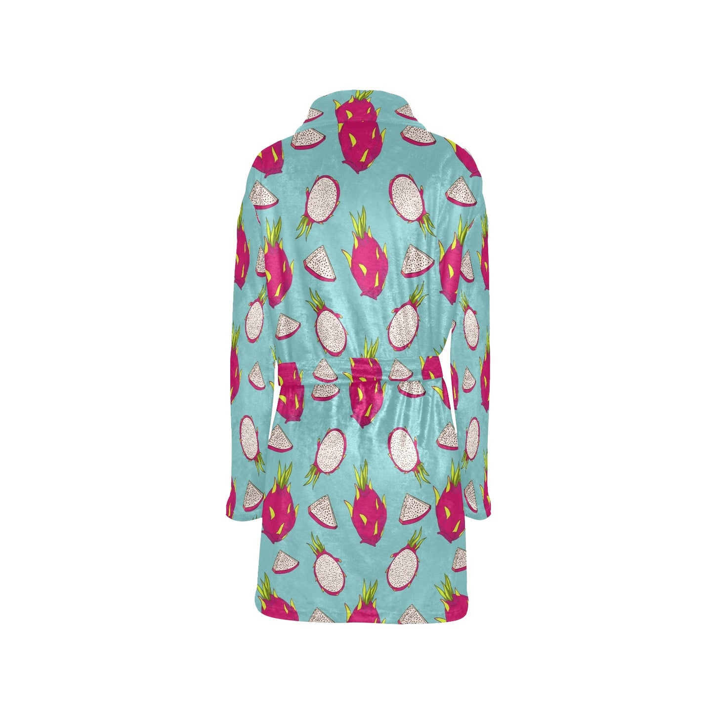 Dragonfruit Pattern Print Design DF01 Women's Fleece Robe