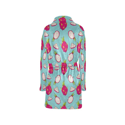 Dragonfruit Pattern Print Design DF01 Women's Fleece Robe