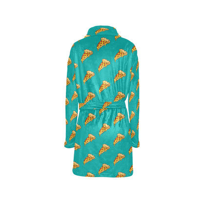 Pizza Pattern Print Design A03 Women's Fleece Robe