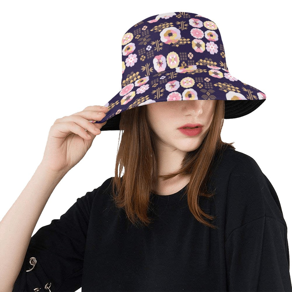 Sakura Japan Style Print Design LKS302 Unisex Bucket Hat