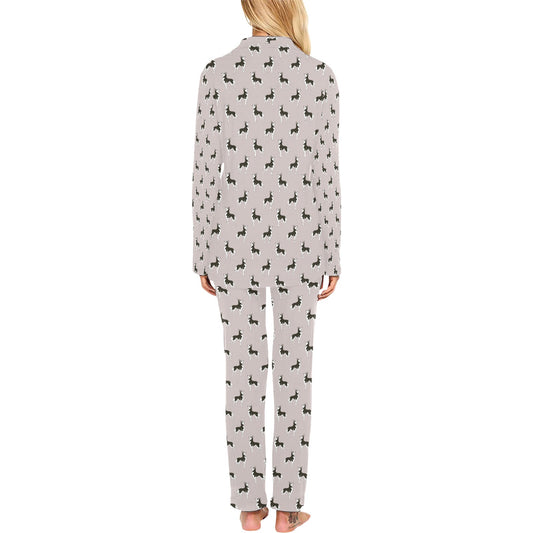 Siberian Huskies Print Design LKS301 Women's Long Pajama Set