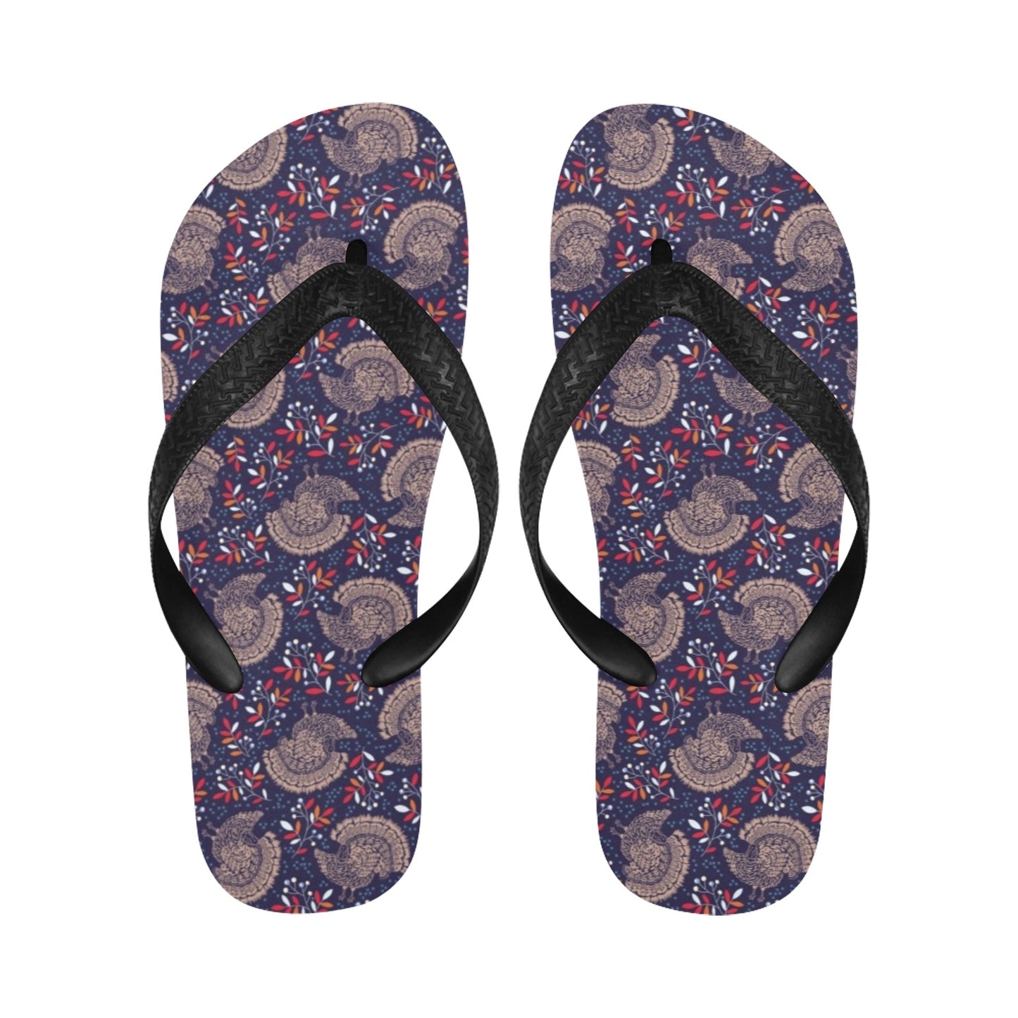 Turkey Print Design LKS401 Flip Flops