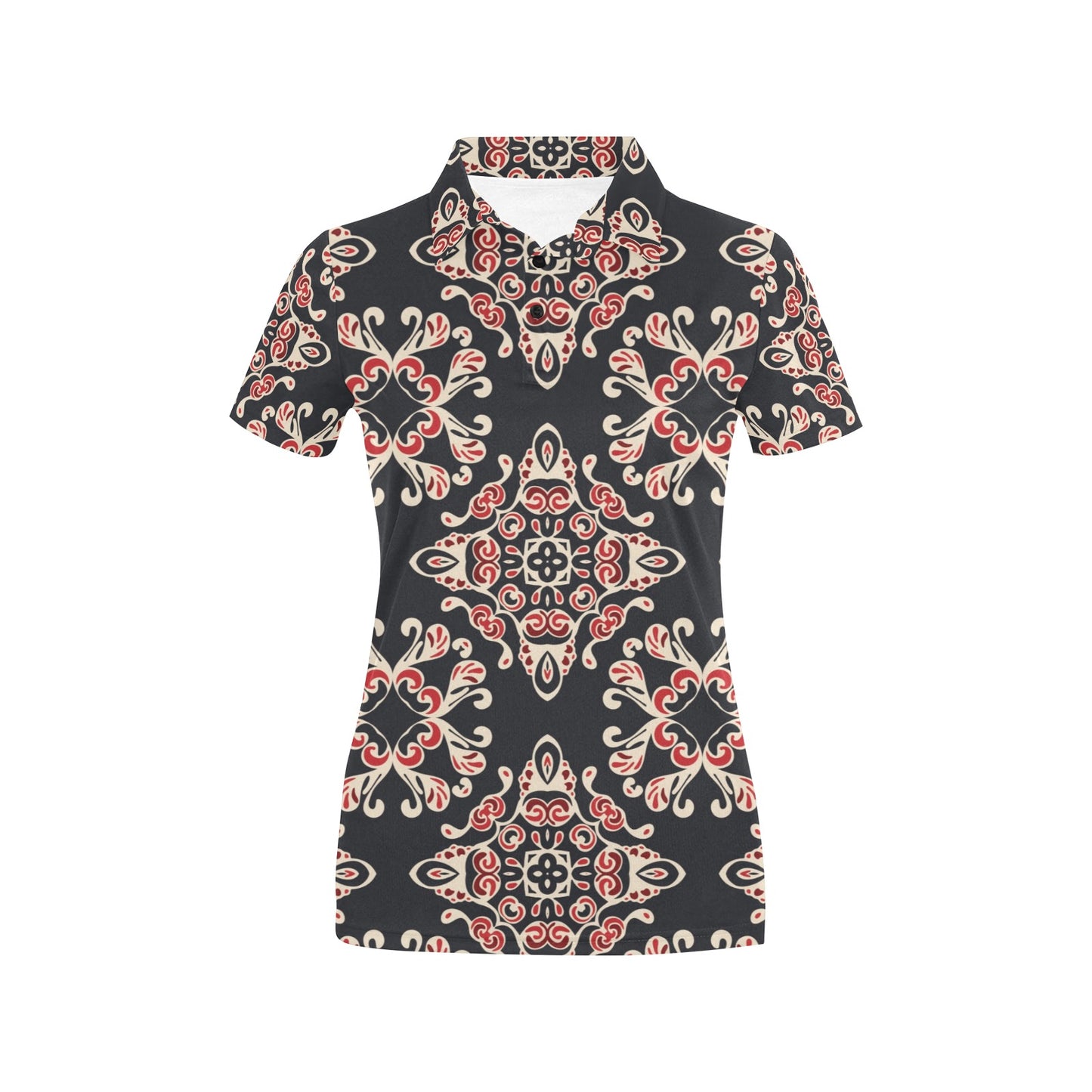 Medallion Pattern Print Design 01 Women's Polo Shirt