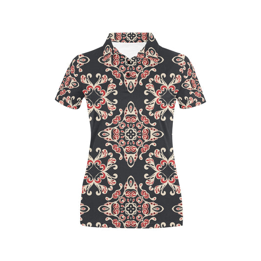 Medallion Pattern Print Design 01 Women's Polo Shirt