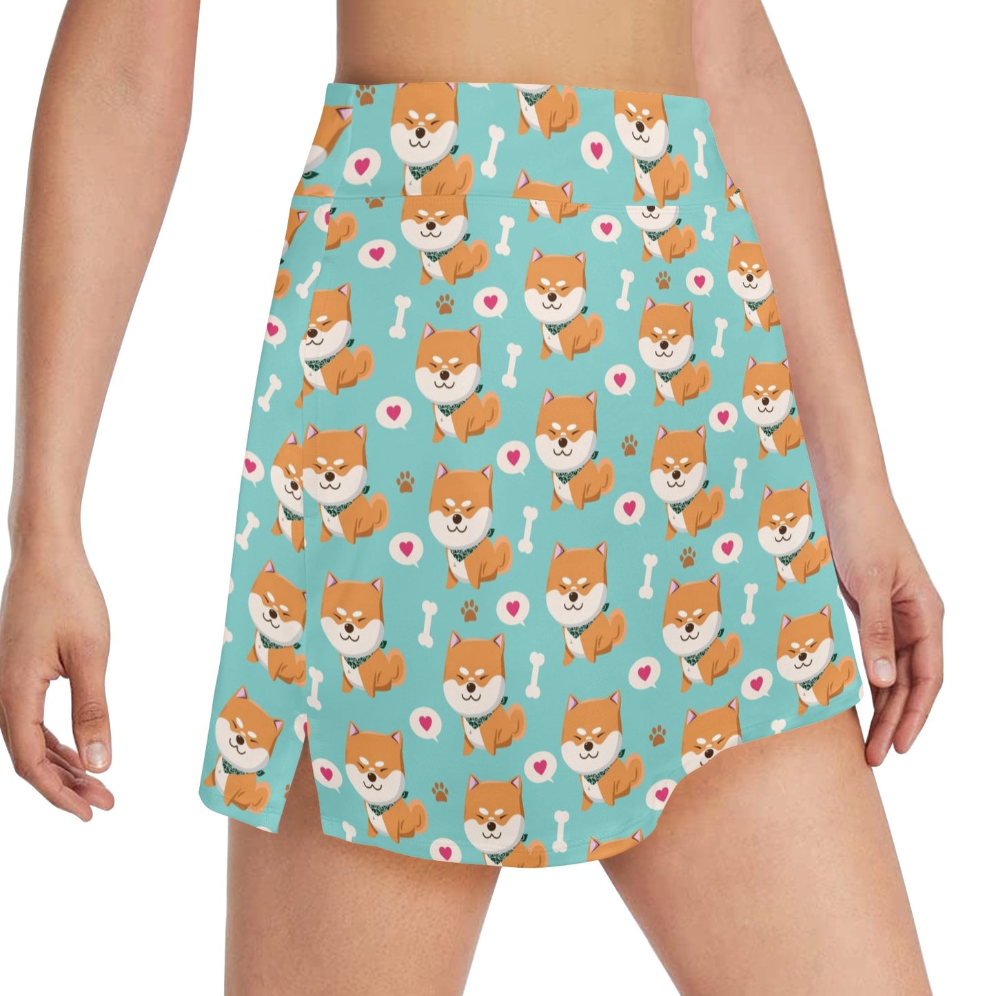 Shiba Inu Print Design LKS3013 17" Golf & Pickleball Skort with Pockets