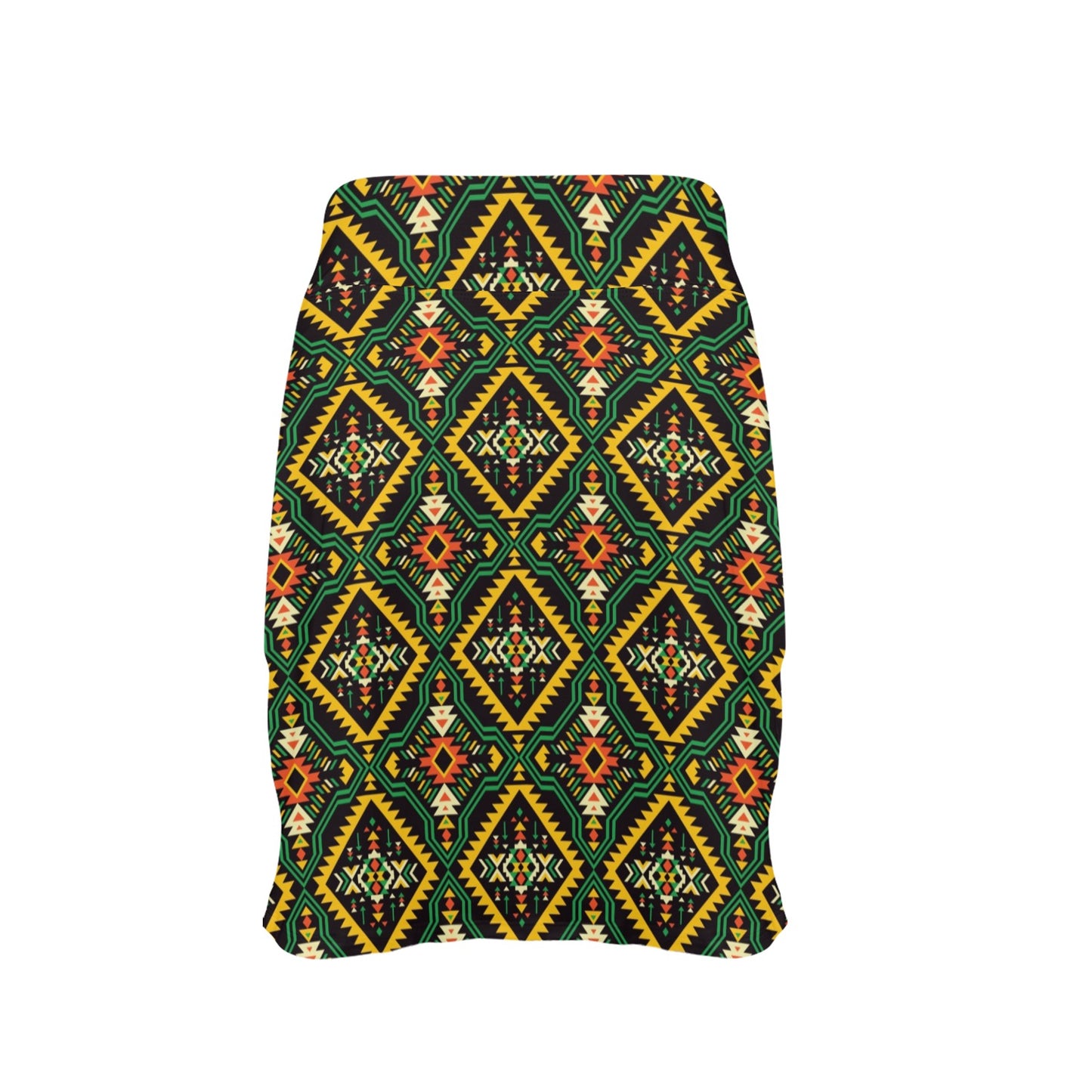 Kente Green Design African Print 17" Golf & Pickleball Skort with Pockets