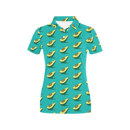 Avocado Pattern Print Design 03 Women's Polo Shirt