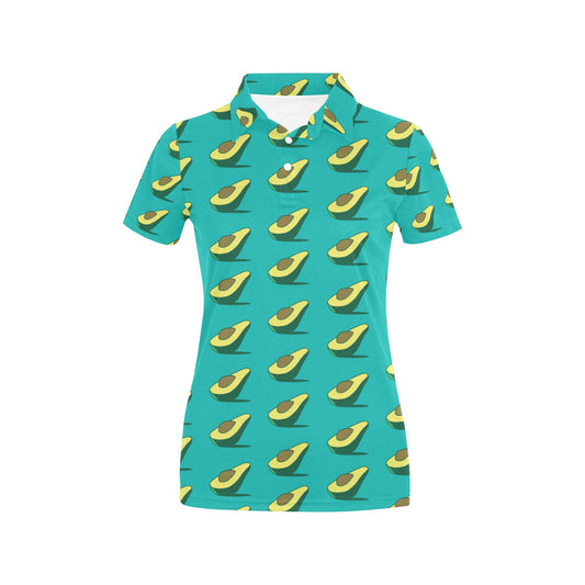 Avocado Pattern Print Design 03 Women's Polo Shirt
